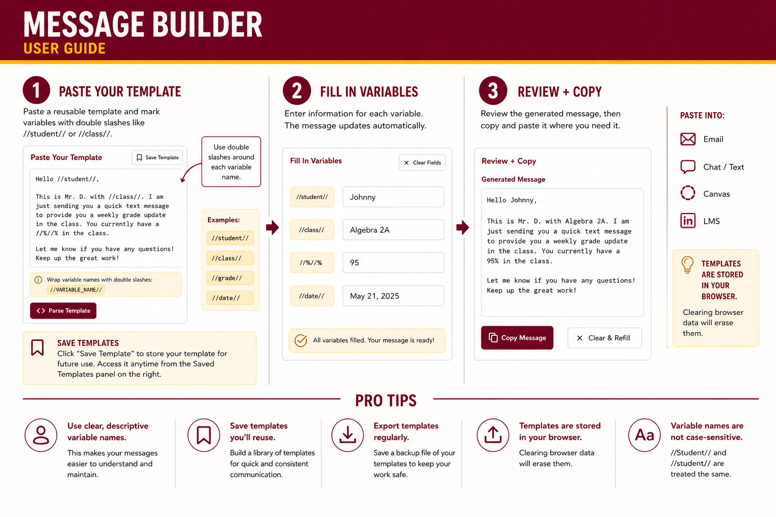 Message Tool for Digital Teachers — how-to guide
